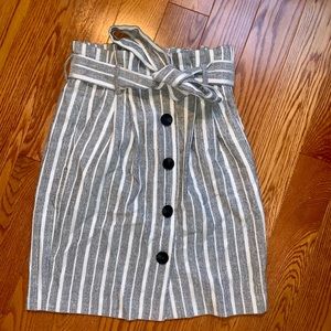 H&M PENCIL SKIRT GREY AND WHITE STRIPES